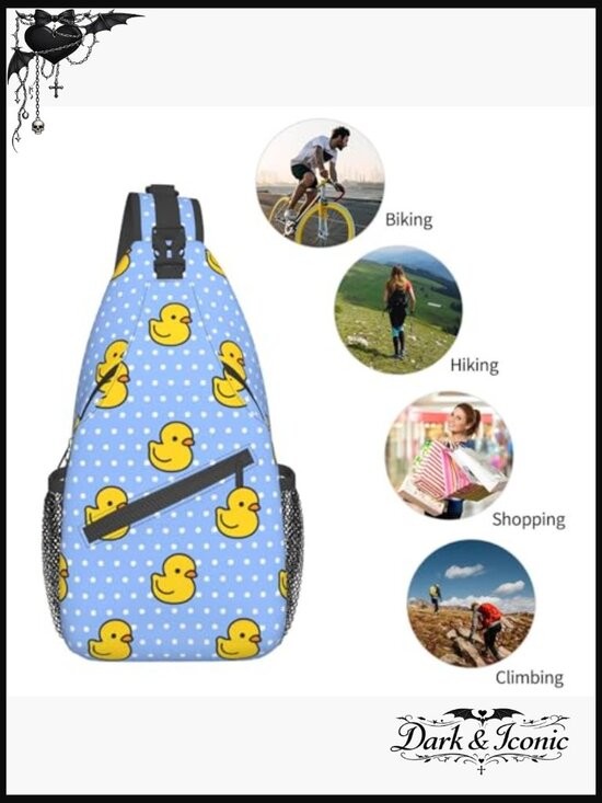 Duck Print Sling Bag Casual Crossbody Backpack Adjustable Strap Lightweight main image 7